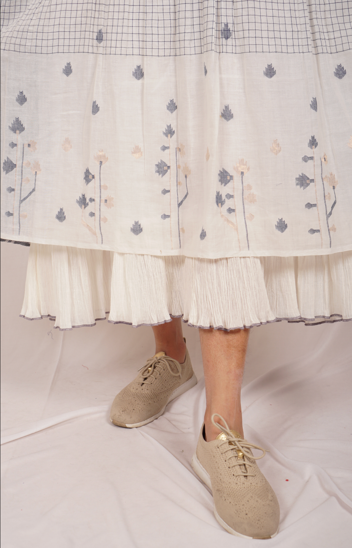 CHECK TULIP SMOCK DRESS