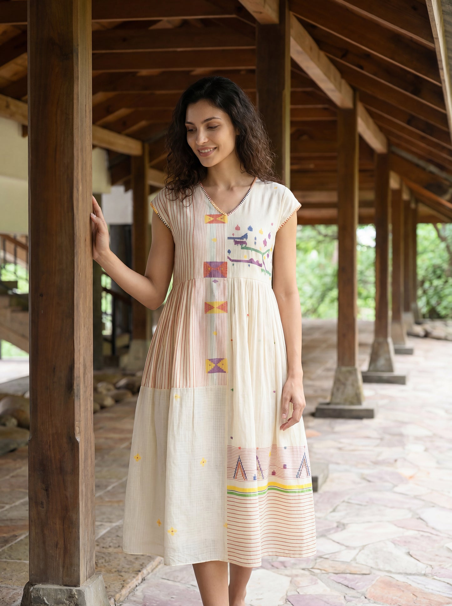 WHITE RAGA DRESS