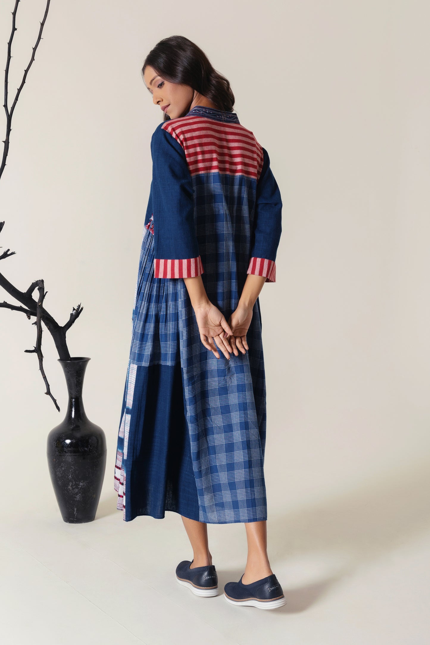 INDIGO CHEVRON CHIC DRESS