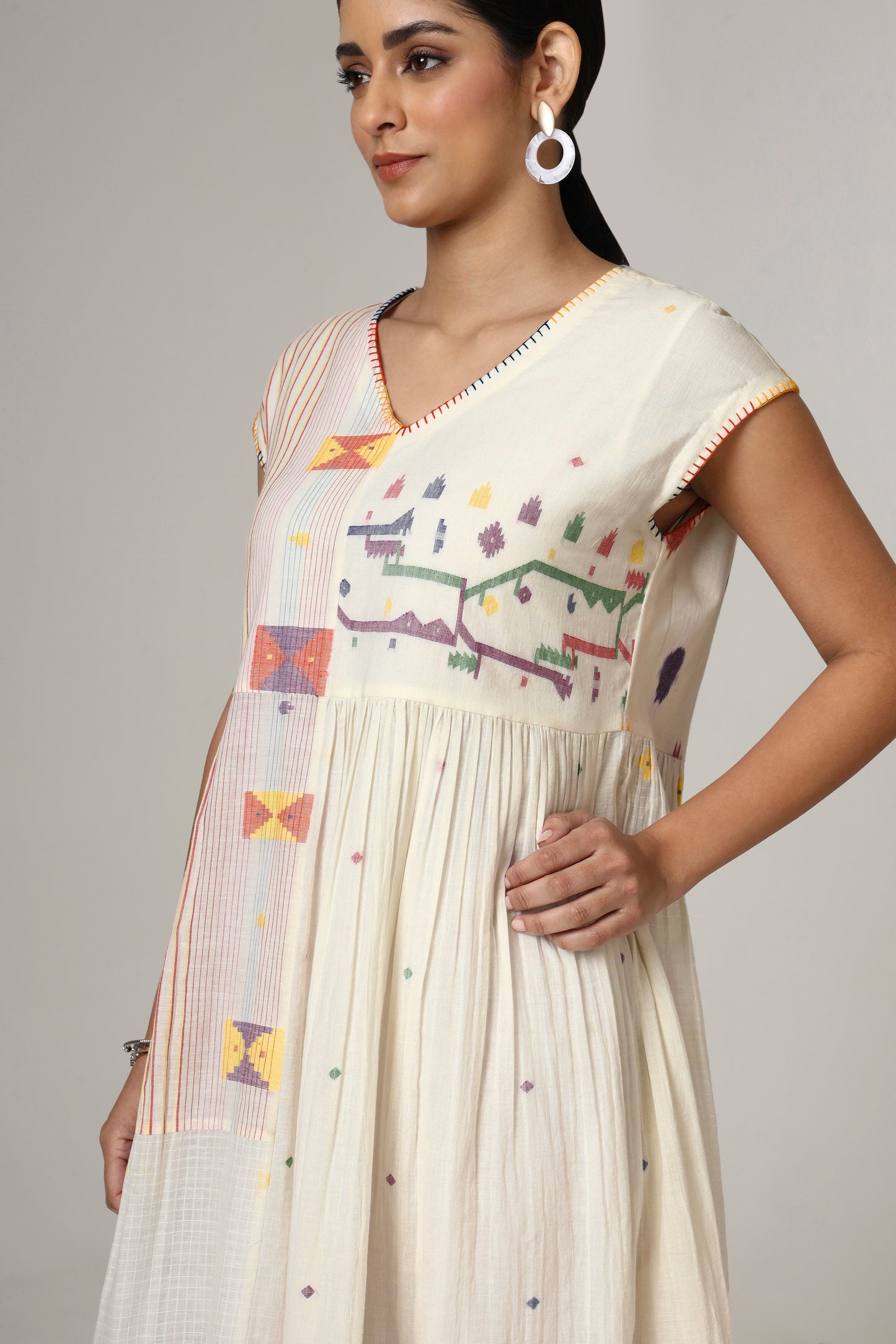 WHITE RAGA DRESS