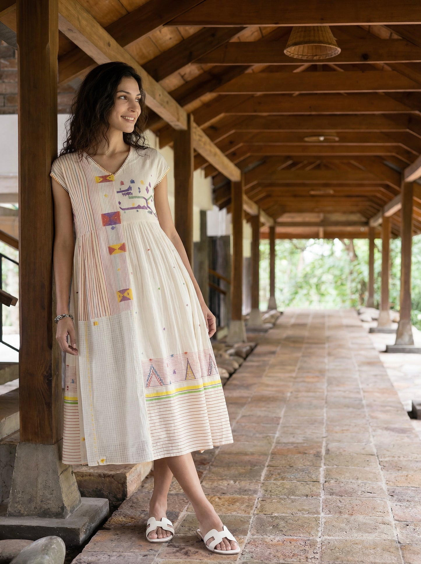 WHITE RAGA DRESS